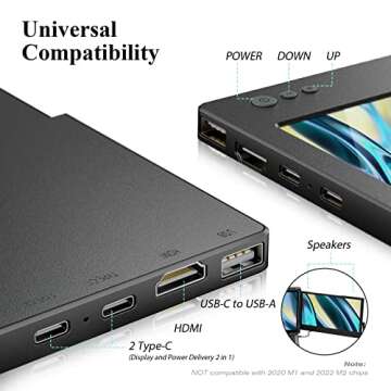 KEFEYA Laptop Screen Extender, 12” Full HD IPS Display Portabe Monitor for Laptop, Attachable Dual...