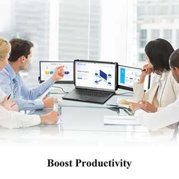 KEFEYA Laptop Screen Extender, 12” Full HD IPS Display Portabe Monitor for Laptop, Attachable Dual Monitor, HDMI/USB-A/Type-C Plug and Play for Windows, Chrome & Mac