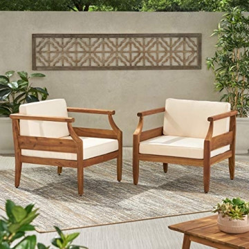 Stylish Acacia Wood Club Chair Set - Comfort Meets Durability