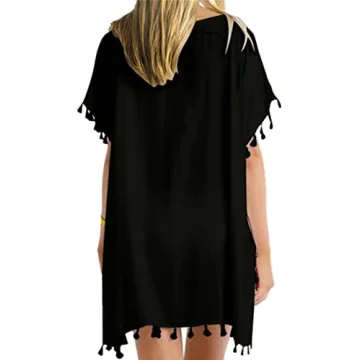 Yincro Chiffon Beach Bathing Suit Cover Up with Tassels