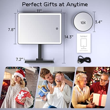 FUNTOUCH Rechargeable Makeup Vanity Mirror with Lights