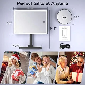 FUNTOUCH Rechargeable Makeup Vanity Mirror with Lights