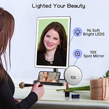 FUNTOUCH Rechargeable Makeup Vanity Mirror with Lights