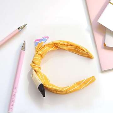 Hair Accessories for Teen Girls - Back to School Outfits with Hair Bow Clips, Pencil Headbands in Ye...