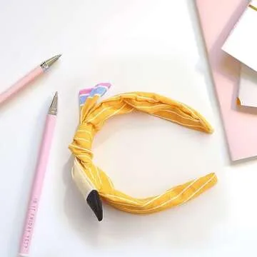 Hair Accessories for Teen Girls - Back to School Outfits with Hair Bow Clips, Pencil Headbands in Ye...