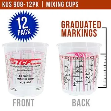 Custom Shop Box of 12 Each - 10 Ounce Paint Mixing Cups Cups Have calibrated Mixing ratios on Side o...