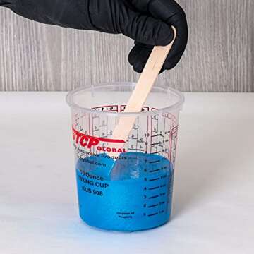 Custom Shop Box of 12 Each - 10 Ounce Paint Mixing Cups Cups Have calibrated Mixing ratios on Side of Cup Box of 12 Cups