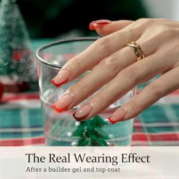 BTArtboxnails XCOATTIPS French Tip Press-On Nails - Red