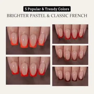 BTArtboxnails XCOATTIPS French Tip Press-On Nails - Red