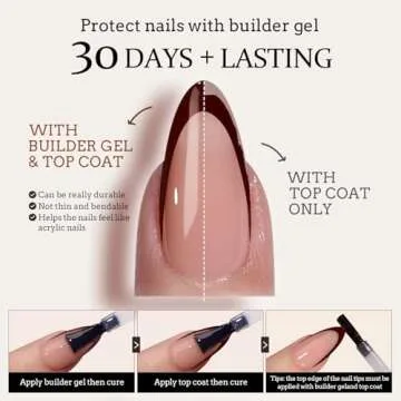 BTArtboxnails XCOATTIPS French Tip Press-On Nails - Red