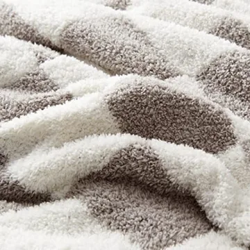 CozeCube Checkered Blanket Ultra Soft Cozy Grey Throw