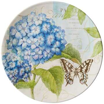 Hydrangea Garden Dinnerware Set - Melamine Dining Essential