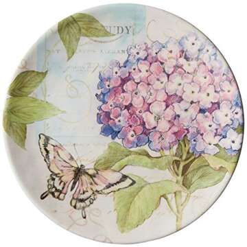 Hydrangea Garden Dinnerware Set - Melamine Dining Essential