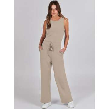 ANRABESS Womens Jumpsuits 2025 Casual Summer Dressy Romper Sleeveless Wide Leg Long Pants Outfits Fa...