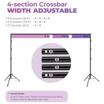 LimoStudio 10' x 10' (W x H) Upgraded New Heavy Duty Backdrop Stands, Adjustable Background Support, Metal Cap Head Tripods, Shock Proof & Anti-Slip Rubbers, Complete Accessory, Photo Studio, AGG2862
