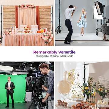 LimoStudio 10' x 10' (W x H) Upgraded New Heavy Duty Backdrop Stands, Adjustable Background Support, Metal Cap Head Tripods, Shock Proof & Anti-Slip Rubbers, Complete Accessory, Photo Studio, AGG2862