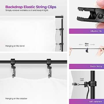 LimoStudio 10' x 10' (W x H) Upgraded New Heavy Duty Backdrop Stands, Adjustable Background Support, Metal Cap Head Tripods, Shock Proof & Anti-Slip Rubbers, Complete Accessory, Photo Studio, AGG2862