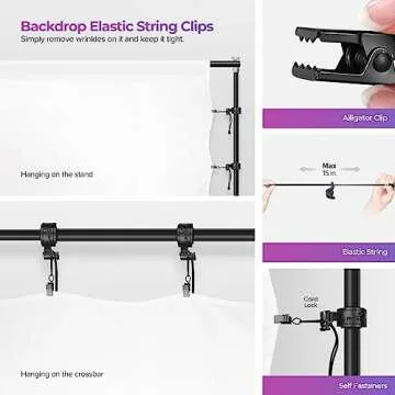 LimoStudio 10' x 10' (W x H) Upgraded New Heavy Duty Backdrop Stands, Adjustable Background Support, Metal Cap Head Tripods, Shock Proof & Anti-Slip Rubbers, Complete Accessory, Photo Studio, AGG2862