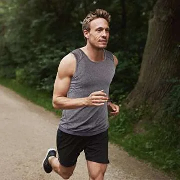 Hirdou Men's Premium Workout Tank Top Slimming Polymer Weight Loss Sauna Vest, Black Shapewear