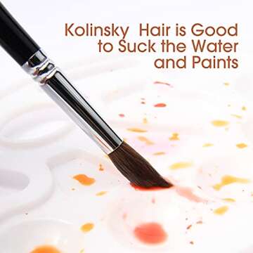 Sable Watercolor Brushes 9pcs Set for Detail Painting