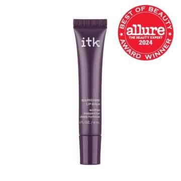 ITK Nourishing Lip Balm - Hydrate Dry, Chapped Lips with Shea Butter + Coconut Oil + Vitamin E - Moisturizes + Soothes Chapped Lips - Glossy, Fragrance Free, Clear, 0.2 Oz