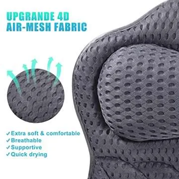 Comfortable Bath Pillow with Strong Suction Cups for All