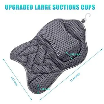 Comfortable Bath Pillow with Strong Suction Cups for All