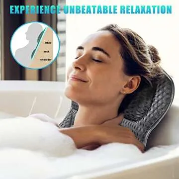 Comfortable Bath Pillow with Strong Suction Cups for All