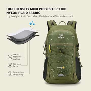 SKYSPER Hiking Backpack for Men Women, 35L Travel Backpack Waterproof Camping Backpack Outdoor Light...