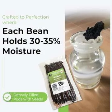 50 Tahitian Vanilla Beans Grade A by FITNCLEAN VANILLA for Baking, Extract and Paste. ~5" Bulk Fresh Raw NON-GMO Whole Gourmet Pods