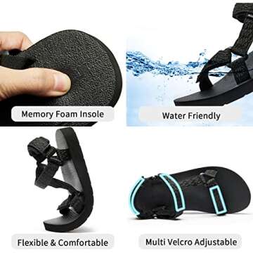 Muboliy Women's Original Sandals Sport Water Sandals with Arch Support Yoga Mat Insole Outdoor Hiking Sandals Light-Weight Shoes