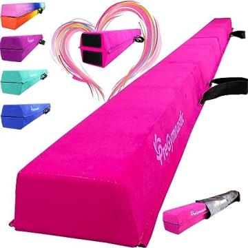 PreGymnastic 8FT Folding Balance Beam for Kids - Safe and Soft Gymnastics Training Equipment