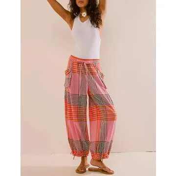 Stylish Women Y2K Drawstring Wide Leg Pants with Pockets