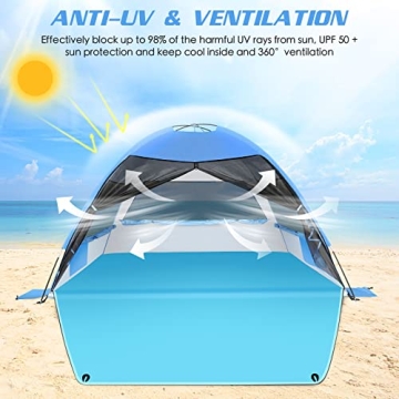 Large Easy Setup Beach Tent for Families and Outdoor Fun