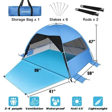 Large Easy Setup Beach Tent for Families and Outdoor Fun
