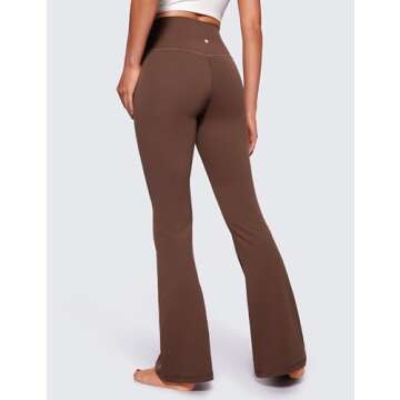 CRZ YOGA Butterluxe Crossover Flare Leggings - High Waist, Stylish Design, Tummy Control