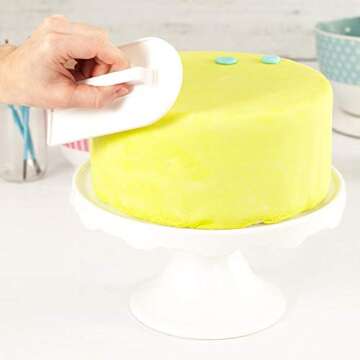 GSHLLO 2 PCS Plastic Fondant Icing Smoother Polisher Icing Scraper Paddle Tool for Cake Decoration