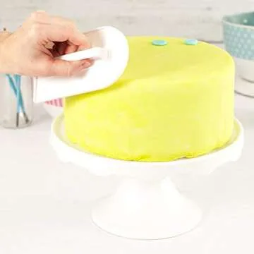 GSHLLO 2 PCS Plastic Fondant Icing Smoother Polisher Icing Scraper Paddle Tool for Cake Decoration