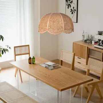 Arturesthome Hand Woven Pendant Light Fixture, 3-Lights Hanging Lamp Ceiling Lighting, Chandelier Lampshade for Kitchen Dining Room Living Room Bedroom Hallway D 19.6in * H 11in