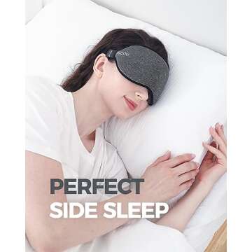 MZOO Luxury Sleep Mask for Back and Side Sleepers, Complete Light Block