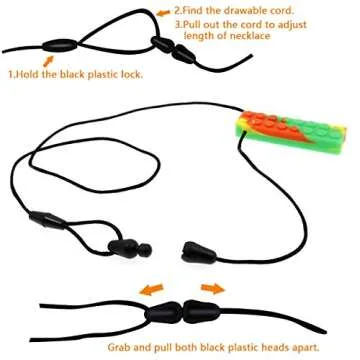 Sensory Chew Necklaces Chewable Jewelry for Boys and Girls(4 Pack), Silicone Rainbow Pendant Sticks Autism Chewing Toys Set for Kids Oral Sensory Motor Aids