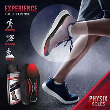 Physix Gear Orthotic Insoles with Exceptional Arch Support
