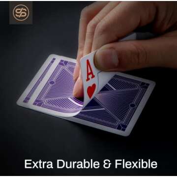 SLOWPLAY 100% Plastic Playing Card Set, 2 Decks (Purple & Gold), Jumbo Index, Poker Size, Superior Flexibility and Durability, Waterproof & Washable, Professional Playing Cards for Texas Hold’em Poker