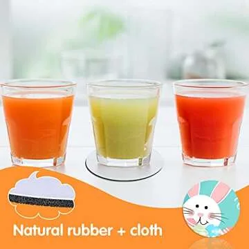 60 Pieces Sublimation Blank Cup Coasters Bulk 4x4 Inch Round Blank Cup Mat Rubber Circle Cup Mat for Sublimation Transfer DIY Crafts Printing Heat Press Gift