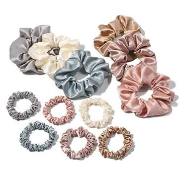 Scrunchies and Wide Hairbands for Women - Soft Satin Elastics Scrunchies Hairbands for Teen Girls Head Wrap Hair Tie Accessories, Non-slip and Breathable (6 Set Hairband&Tie)