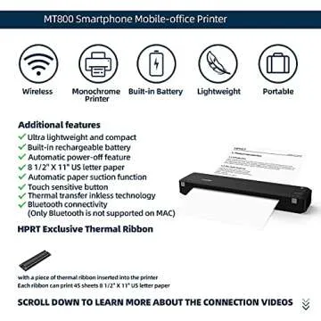 HPRT MT800 Portable Printer for Travel and Business