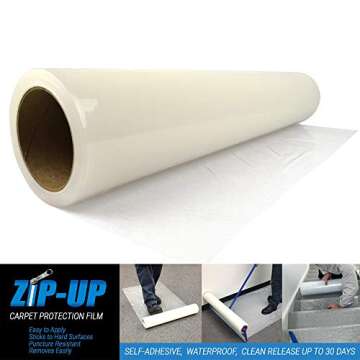 ZIP-UP Products Carpet Protection Film - 24" x 50' Floor and Surface Shield with Self Adhesive Backi...