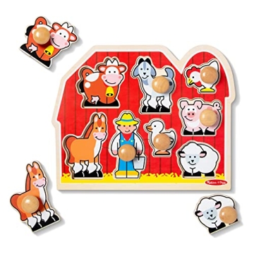 Farm Animals Jumbo Knob Puzzle Toddler Learning Toy