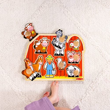 Farm Animals Jumbo Knob Puzzle Toddler Learning Toy