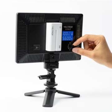 VILTROX L116T LED Photography Light Kit with NP-F550 Battery, 3300K-5600K Super Thin On Camera LED K...
